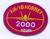 PARCHE BORDADO F/A-18 HORNET 2000 HOURS.