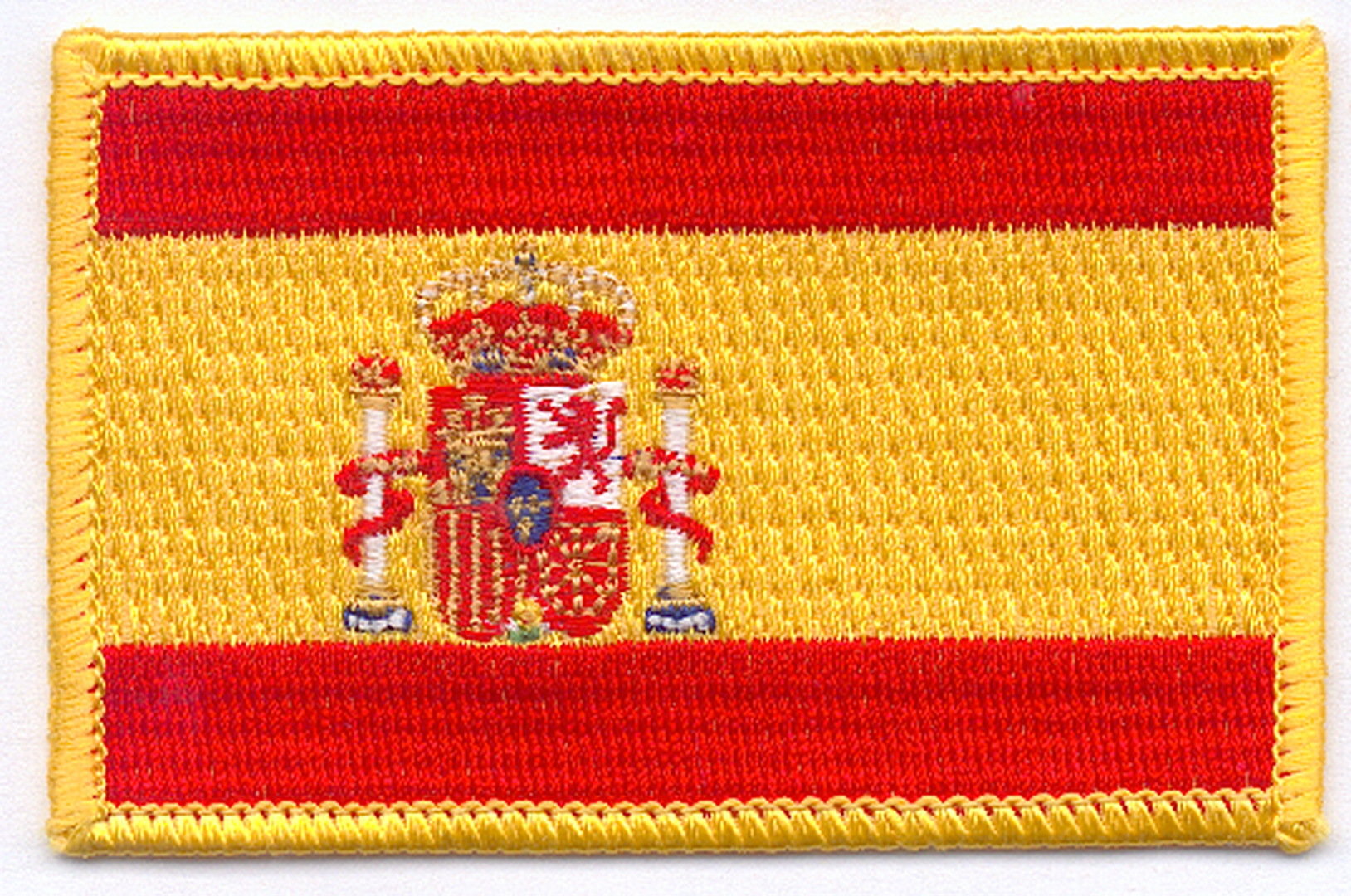 parche ovalado bordado termoadhesivo bandera y escudo de españa